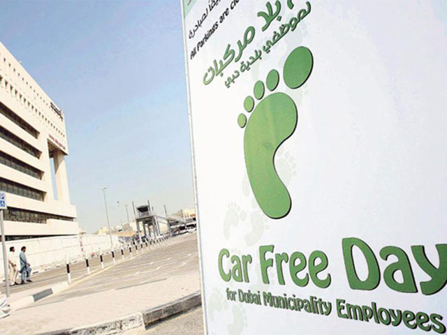 The Dubai Municipality carpark near the Deira Creek remains deserted during a Car Free Day conducted earlier